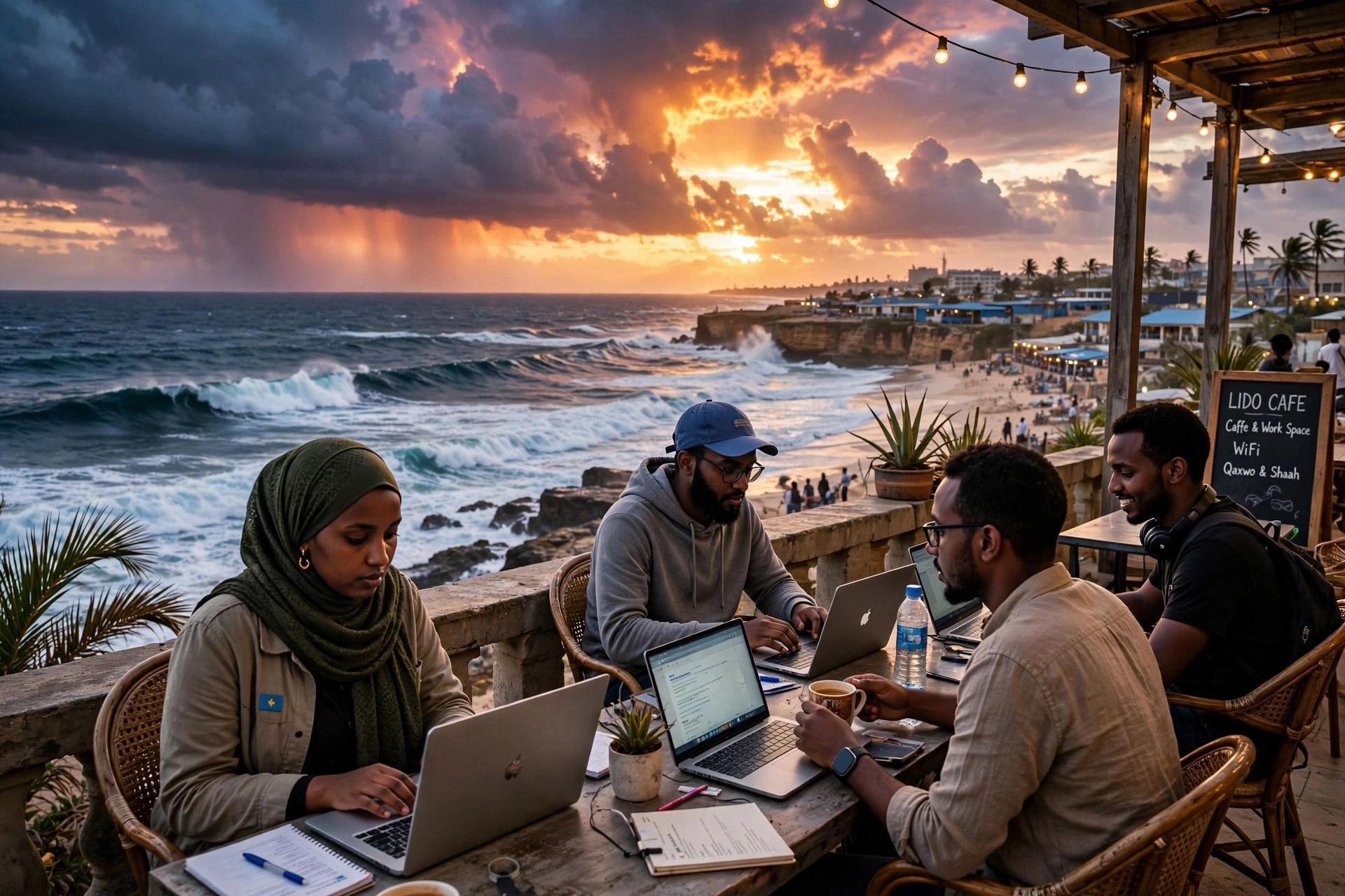 The Mogadishu skyline on the Indian Ocean